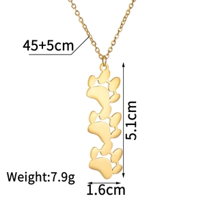 Collier en acier titane doré avec pendentif patte de chat chaîne 45+5cm et poids de 7,9g