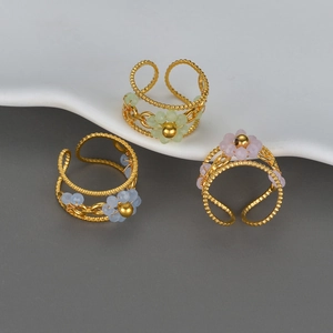 Anello Aperto Con Fiori Fatto A Mano Per Donna In Acciaio Inossidabile Regolabile Multistrato Gioielli Alla Moda