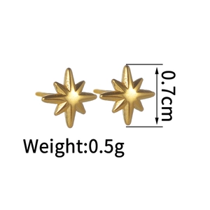Star-shaped 18K gold-plated stainless steel stud earrings with matte brushed finish