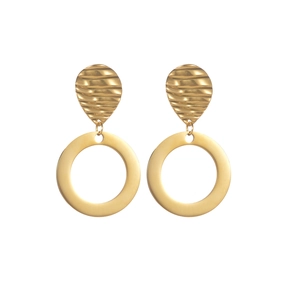 French vintage style water drop and hoop earrings in gold minimalist geometric design
