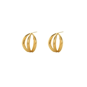 Goldene geometrische Lagen-Creolen mit unregelmäßigem Hohlraum-Design für Damen
