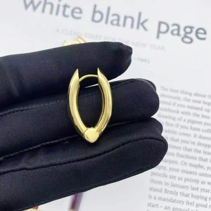 Elegant 18K gold-plated oval U-shaped hoop earrings with a sleek mirror polished finish