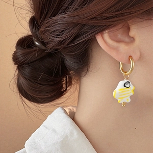 Orecchini A Cerchio Con Pesce In Ceramica Dipinti A Mano Acciaio Inossidabile Gioielli Animali Regalo Unico Per Donne