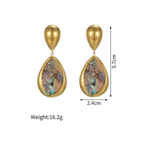 Specifiche dettagliate sulle dimensioni degli orecchini pendenti vintage in abalone