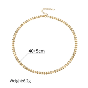Detailed view of 18k gold wheat chain necklace with length and weight specifications