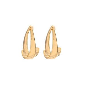 Elegant twisted double hoop earrings in polished gold-plated 925 sterling silver design