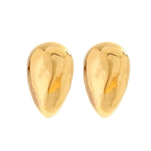 Polished 18k gold teardrop earrings for women in shiny stainless steel finish