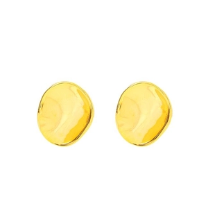 Irregular golden petal stud earrings with hammered metal texture for a modern look
