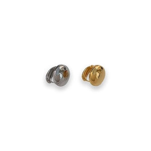 Minimalist chunky round huggie hoop earrings in polished gold and silver metal finishes