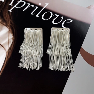 French Vintage Long Chain Tassel Earrings With 925 Sterling Silver Earring Post Niche Design Copper Jewelry For Women