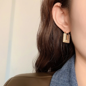 French luxury 24K gold plated brass hoop earrings with micro-paved cubic zirconia crystals