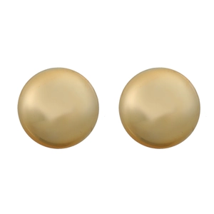 Minimalistische, goldfarbene runde Ohrstecker mit glattem Hochglanz-Finish