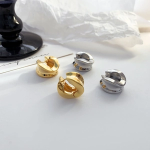 Boucles D'oreilles Créoles Épaisses Géométriques Torsadées Rondes Boucles D'oreilles Cuivre Plaqué Or 18K Bijoux Femmes