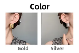 Detailed comparison of C-shaped textured earrings in polished gold and silver finishes