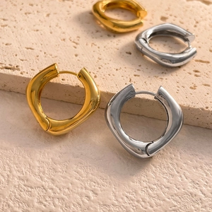 Créoles Géométriques Irrégulières Minimalistes Pour Femmes Cuivre Poli Plaqué Or Argent Style Mode Pendulaire