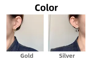 Detailed comparison of gold and silver tassel earrings with clear zircon stones