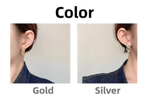 Split view showcasing gold and silver marquise zircon tassel earrings in luxury style