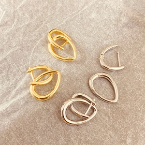 Orecchini A Cerchio Minimalisti A Forma Di U E Goccia Rame Placcato Oro 18K Pendenti Geometrici Per Donna Gioielli Eleganti