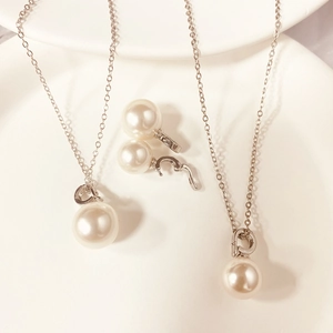 Collier Pendentif Künstliche Perle De Verre Avec Chaîne En Acier Inoxydable Bijoux Minimalistes Élégants Pour Femmes