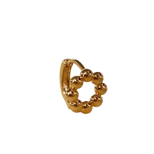 Orecchini a cerchio placcati oro 18K con design geometrico a sfere testurizzate