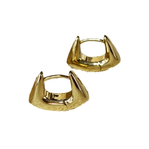 Minimalist thick U-shaped earrings in polished 18K gold-plated copper for women