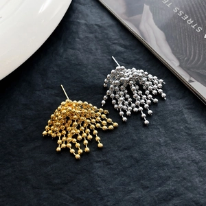Boucles D'oreilles À Pampilles En Perles Cuivre Plaqué Or 18 Carats Strass Avec Tige En Argent 925 Mode Femme