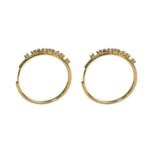 Orecchini a cerchio classici placcati in oro 18K con zirconi bianchi dal design minimal