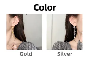 Long tassel drop earrings in gold and silver finishes with elegant beaded metal chains
