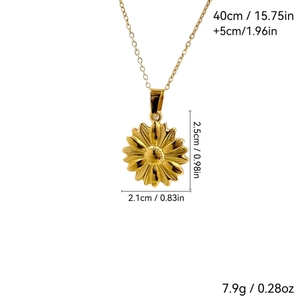 Tabella dettagliata delle taglie del ciondolo a girasole in acciaio inossidabile 304