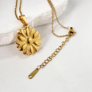 Collana Con Pendente Girasole Placcata Oro 18K Acciaio Inossidabile 304 Margherita Catena Di Clavicola Per Donna