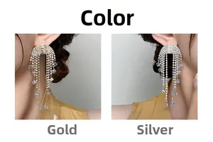 Detailed comparison of long tassel earrings in elegant gold and silver color options
