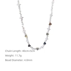 Detailed specs of baroque pearl necklace with 4mm beads and 40cm plus 5cm chain length