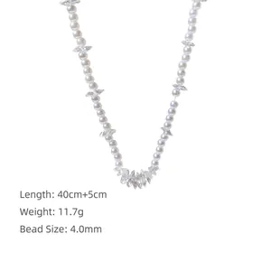 Detailed size specifications for baroque pearl necklace with 40cm plus 5cm chain length