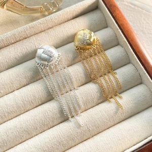 Élégantes Boucles D'oreilles Pendantes À Franges Avec Tige En Argent Sterling 925 Zircon Texture Tissée En Laiton Femme
