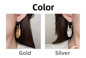 Detailed comparison of long metallic fringe tassel earrings in gold and silver finishes