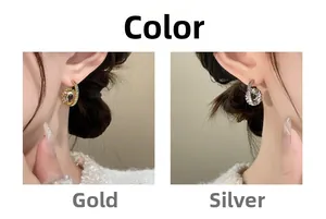 Detailed view of spiral texture 18K gold and silver plated stud earrings for women