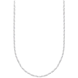 Sparkling minimalist silver water-wave chain necklace for women with a sleek mirror finish