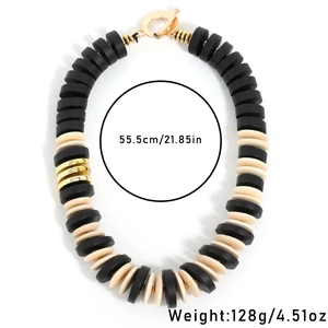 Close-up of handmade beaded necklace with dimensions 55.5cm length and 128g weight