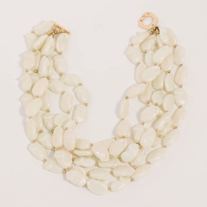 Multi-layer baroque pearl necklace for women featuring a gold-toned OT buckle closure