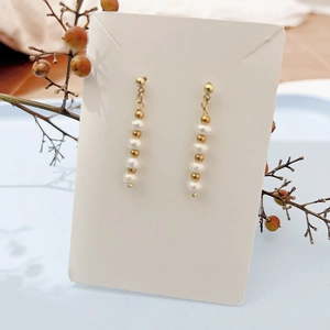 Freshwater Pearl Dangle Earrings With 925 Sterling Silver Earring Post Minimalist Gold Metal Bead Drop Fashion Jewelry For Women