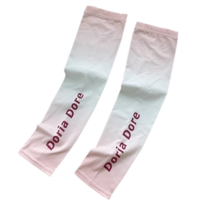 Gradient pink sun protection ice sleeves with breathable fabric and logo for summer