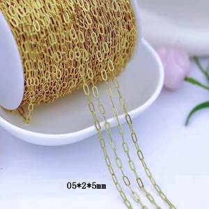Chaîne à maillons ovales en acier inoxydable doré pour bijoux DIY sur bobine 0,5x2x5mm