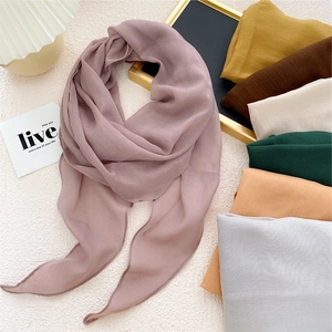 Lightweight elegant solid color rhombic scarf in dusty pink with multiple color options