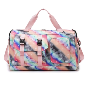 Large Capacity Travel Duffel Bag Colorful Starry Oxford Cloth With Shoe Compartment For Gym Yoga Sport Waterproof