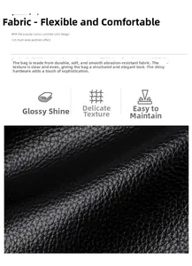 Detail of premium black pebble texture leather featuring durable and flexible finish