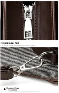 Dettaglio dell'hardware argento e texture in pelle sulla borsa a mano stile college