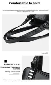Close-up of black lychee leather tote bag with reinforced silver metal hardware detail