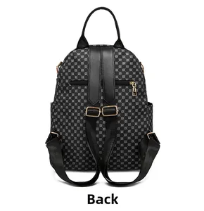 Detail view of the backpack back showing adjustable straps and a hidden zipper pocket