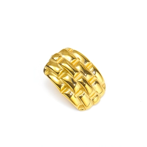 Pendientes geométricos chic en oro de 18k con diseño de patrón tejido para mujer