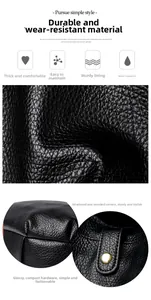 Detailed view of pebble leather texture, sturdy hardware, and waterproof surface of bag